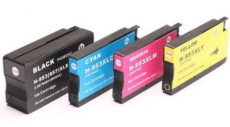 HP-953XL complete set gerecyclede cartridges (4 cartridges)